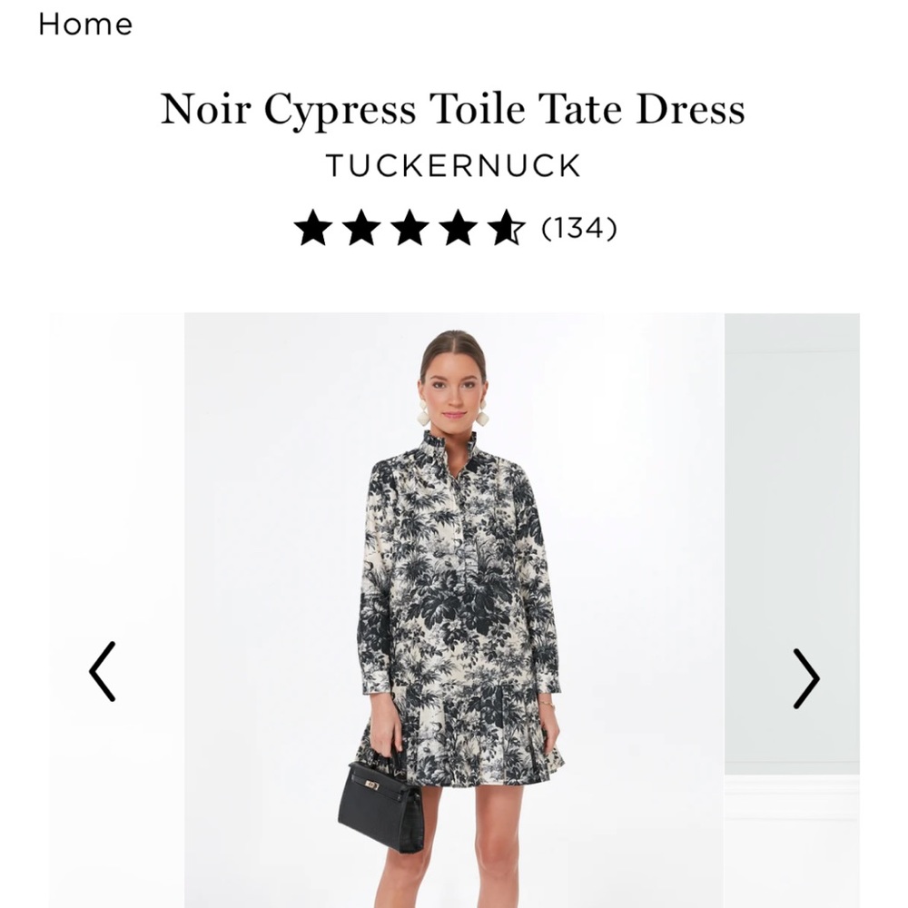 Tuckernuck Noir Cypress Toile Tate Long-Sleeve Dress - Black & White